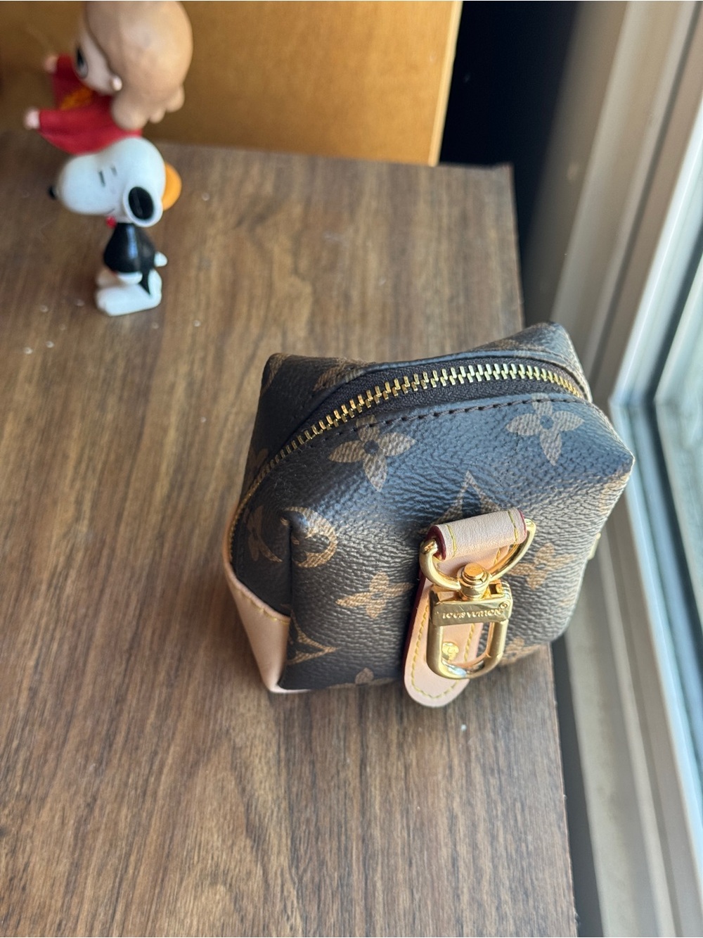Louis Vuitton Monogram Mini Coin Pouch in Brown and Tan backpack charm! - Picture 3 of 5